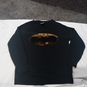 DC Comics Batman Sequin Black Sweatshirt/Size Medium